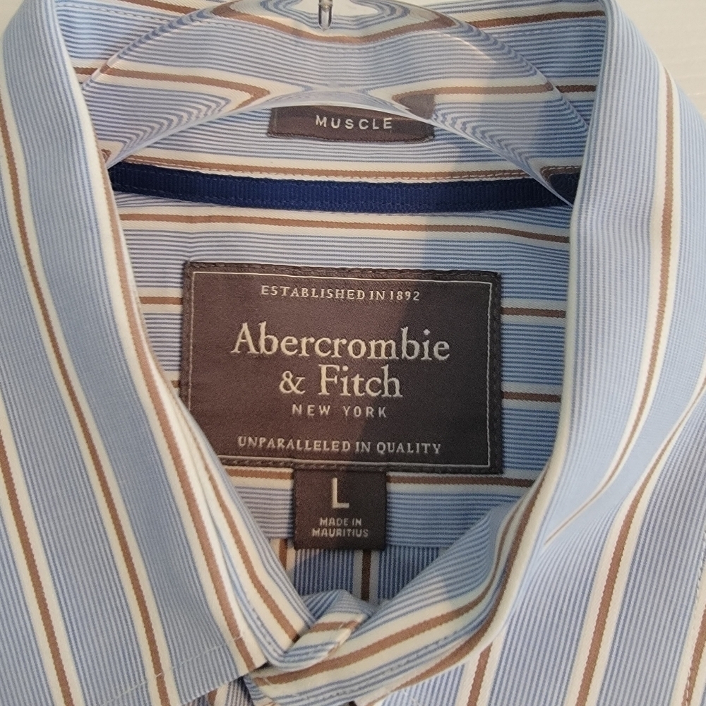 Abercrombie and Fitch muscle fit dress shirt size large - Picture 3 of 4